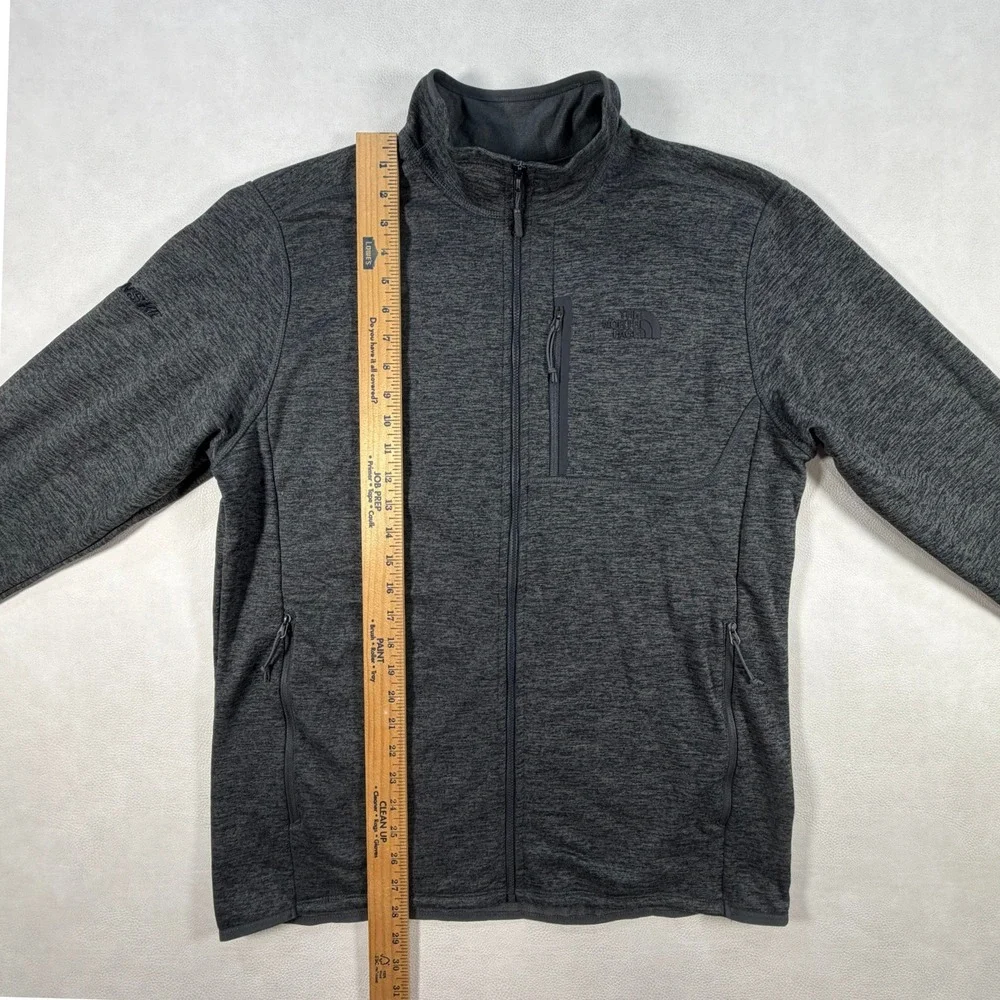 The North Face Mens Large Skyline Full Zip Fleece Jacket Dark Gray Penske Logo